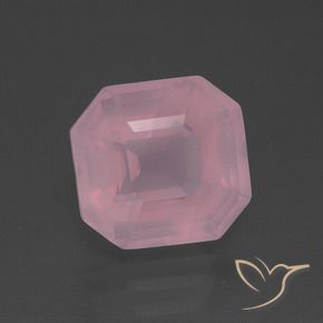 Quartz rose Rose moyen naturelle Octogone / coupe Émeraude, 3.81 ct, Transparent