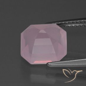 Quartz rose Rose moyen naturelle Octogone / coupe Émeraude, 3.81 ct, Transparent