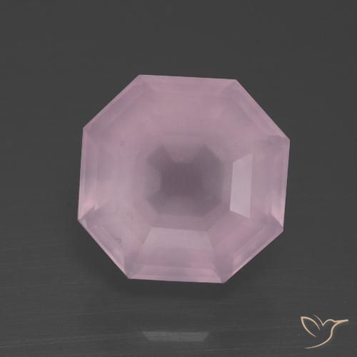 3.71ct Naturel Rose clair Quartz Rose, Taille émeraude, Transparent