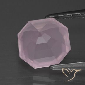Quartz rose Rose clair naturelle Octogone / coupe Émeraude, 3.71 ct, Transparent