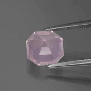 Quartz rose rose naturelle taille émeraude, 2,30 ct, transparent