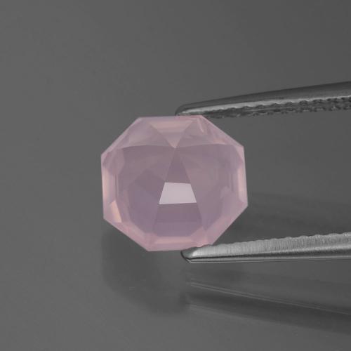 Quartz rose rose naturelle taille émeraude, 2,57 ct, transparent
