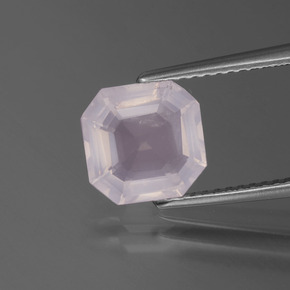 Quartz Rose Rose très clair naturelle Taille émeraude, 2.17 ct, Transparent