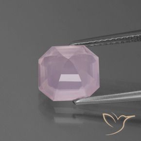Quartz rose Rose léger naturelle Octogone / coupe Émeraude, 2.85 ct, Transparent