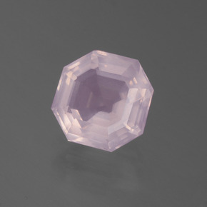 Quartz Rose Rose clair naturelle Taille émeraude, 3.35 ct, Transparent