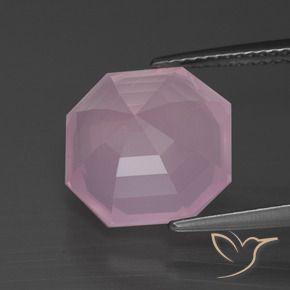 Quartz rose Rose clair naturelle Octogone / coupe Émeraude, 7.57 ct, Transparent