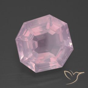 Quartz rose Rose bubblegum naturelle Octogone / coupe Émeraude, 10.19 ct, Transparent