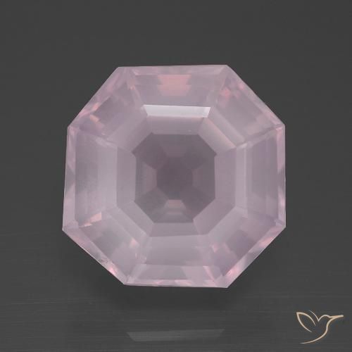 10.56ct Naturel Rose bubblegum Quartz Rose, Taille émeraude, Transparent