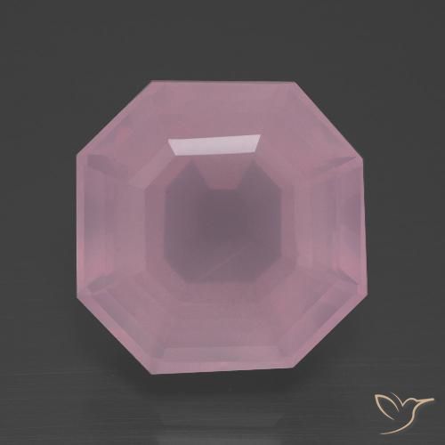 11.20ct Naturel Rose clair Quartz Rose, Taille émeraude, Transparent