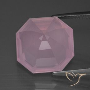 Quartz rose Rose clair naturelle Octogone / coupe Émeraude, 11.20 ct, Transparent