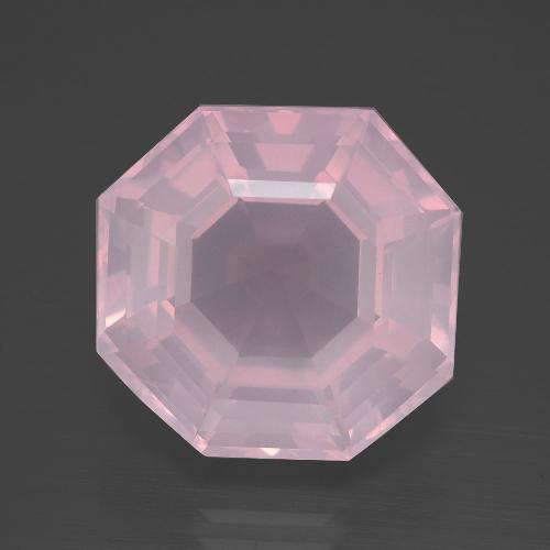 Quartz rose rose naturelle taille émeraude, 13,25 ct, transparent
