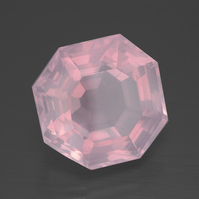 Quartz rose rose naturelle taille émeraude, 13,25 ct, transparent