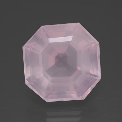 Quartz Rose Rose bubblegum naturelle Taille émeraude, 16.13 ct, Transparent