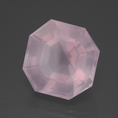 Quartz Rose Rose bubblegum naturelle Taille émeraude, 16.13 ct, Transparent