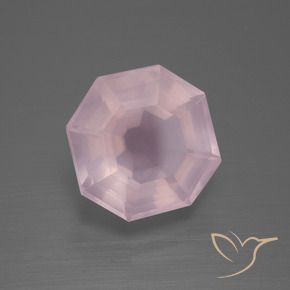 Quartz rose Rose clair naturelle Octogone / coupe Émeraude, 7.53 ct, Transparent