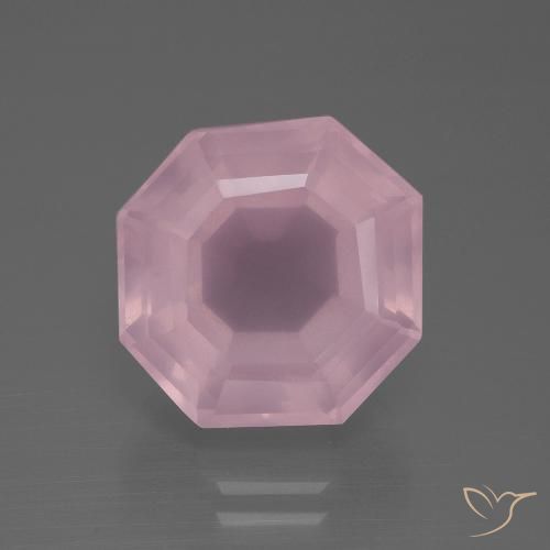 11.37ct Naturel Rose bubblegum Quartz Rose, Taille émeraude, Transparent