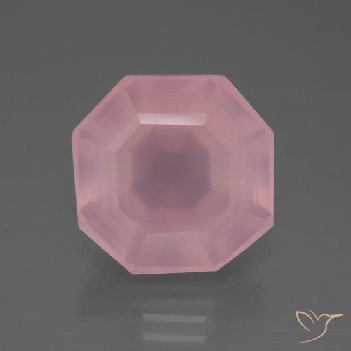 12.80ct Naturel Rose moyen Quartz Rose, Taille émeraude, Transparent