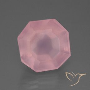 Quartz rose Rose moyen naturelle Octogone / coupe Émeraude, 12.80 ct, Transparent