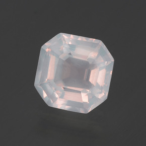 Quartz rose rose naturelle taille émeraude, 1,96 ct, transparent