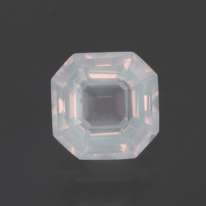 Quartz rose rose naturelle taille émeraude, 1,96 ct, transparent