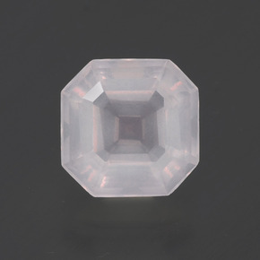 Quartz rose rose naturelle taille émeraude, 1,98 ct, transparent