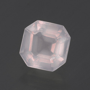Quartz rose rose naturelle taille émeraude, 1,98 ct, transparent