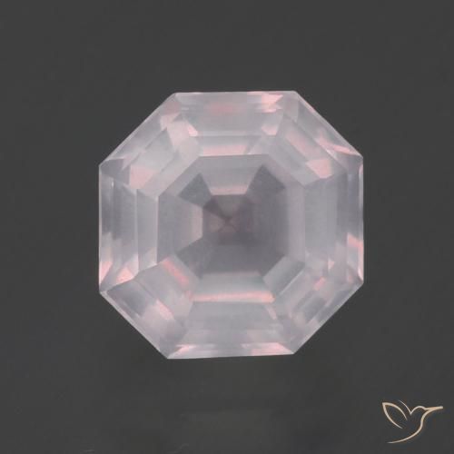 2.86ct Naturel Rose clair Quartz Rose, Taille émeraude, Transparent