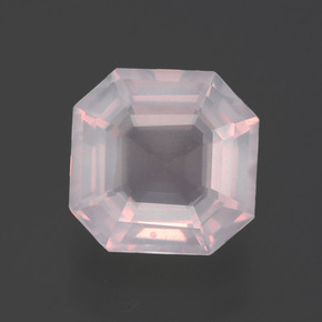 Quartz rose rose naturelle taille émeraude, 2,31 ct, transparent
