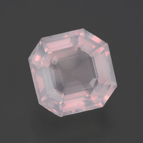 Quartz rose rose naturelle taille émeraude, 2,31 ct, transparent