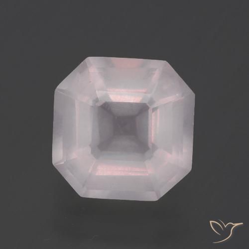 2.99ct Naturel Rose très clair Quartz Rose, Taille émeraude, Transparent