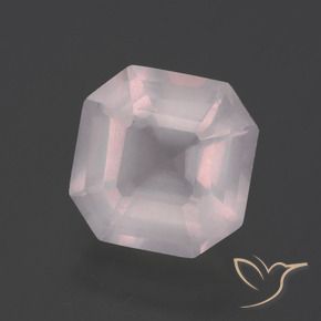 Quartz rose Rose très clair naturelle Octogone / coupe Émeraude, 2.99 ct, Transparent