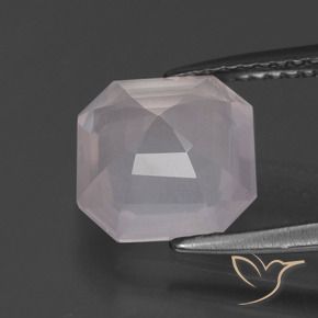 Quartz rose Rose très clair naturelle Octogone / coupe Émeraude, 2.99 ct, Transparent