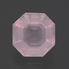 Quartz rose rose naturelle taille émeraude, 2,60 ct, transparent