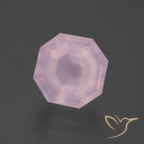 Quartz rose Rose bubblegum naturelle Octogone / coupe Émeraude, 4.68 ct, Transparent