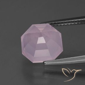 Quartz rose Rose bubblegum naturelle Octogone / coupe Émeraude, 4.68 ct, Transparent