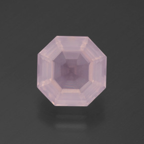 Quartz rose rose naturelle taille émeraude, 3,46 ct, transparent