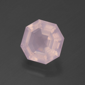 Quartz rose rose naturelle taille émeraude, 3,46 ct, transparent