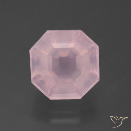 5.07ct Naturel Rose Quartz Rose, Taille émeraude, Transparent