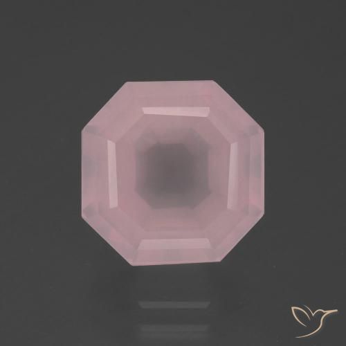 6.04ct Naturel Rose moyen Quartz Rose, Taille émeraude, Transparent
