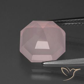 Quartz rose Rose moyen naturelle Octogone / coupe Émeraude, 6.04 ct, Transparent