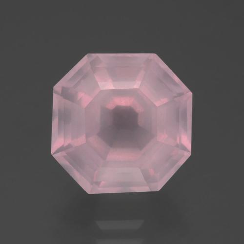 Quartz Rose Rose moyen naturelle Taille émeraude, 5.02 ct, Transparent