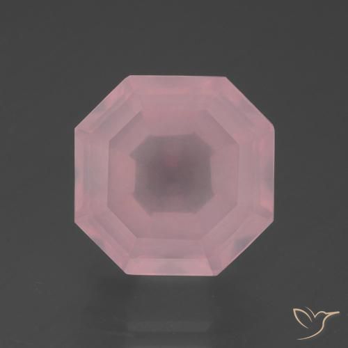 6.17ct Naturel Rose moyen Quartz Rose, Taille émeraude, Transparent