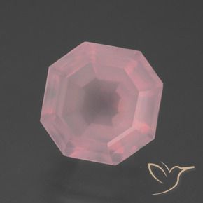 Quartz rose Rose moyen naturelle Octogone / coupe Émeraude, 6.17 ct, Transparent