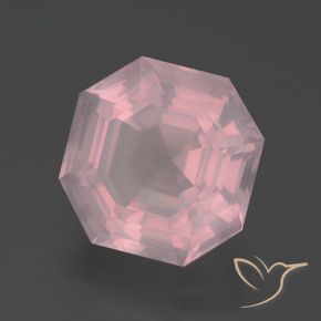 Quartz rose Rose moyen naturelle Octogone / coupe Émeraude, 6.25 ct, Transparent