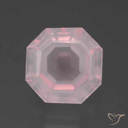 5.96ct Naturel Rose Quartz Rose, Taille émeraude, Transparent