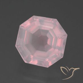 Quartz rose Rose naturelle Octogone / coupe Émeraude, 5.96 ct, Transparent