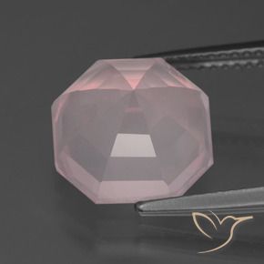 Quartz rose Rose naturelle Octogone / coupe Émeraude, 5.96 ct, Transparent