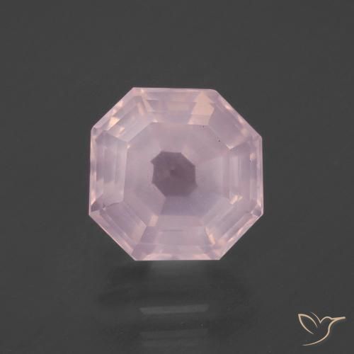 4.39ct Naturel Rose clair Quartz Rose, Taille émeraude, Transparent