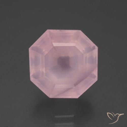 8.16ct Naturel Rose Quartz Rose, Taille émeraude, Transparent