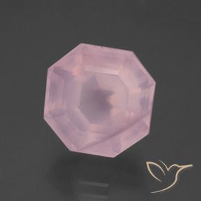 Quartz rose Rose naturelle Octogone / coupe Émeraude, 8.16 ct, Transparent